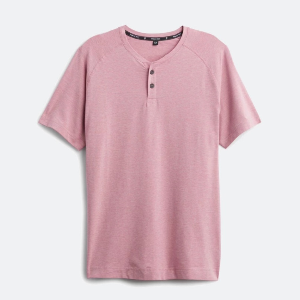 Men's Public Rec Go To Short Sleeve Henley Medium Pink
